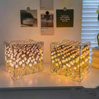 Decorative Tulip LED Night Lamp providing a warm, ambient glow.