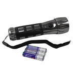 Rugged aluminium body of the compact LED hand torch for outdoor adventures.