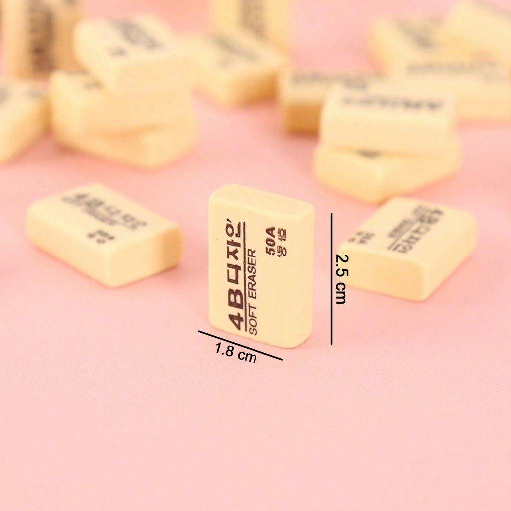 The complete 30-pack of yellow 4B erasers, perfect for bulk stationery needs.