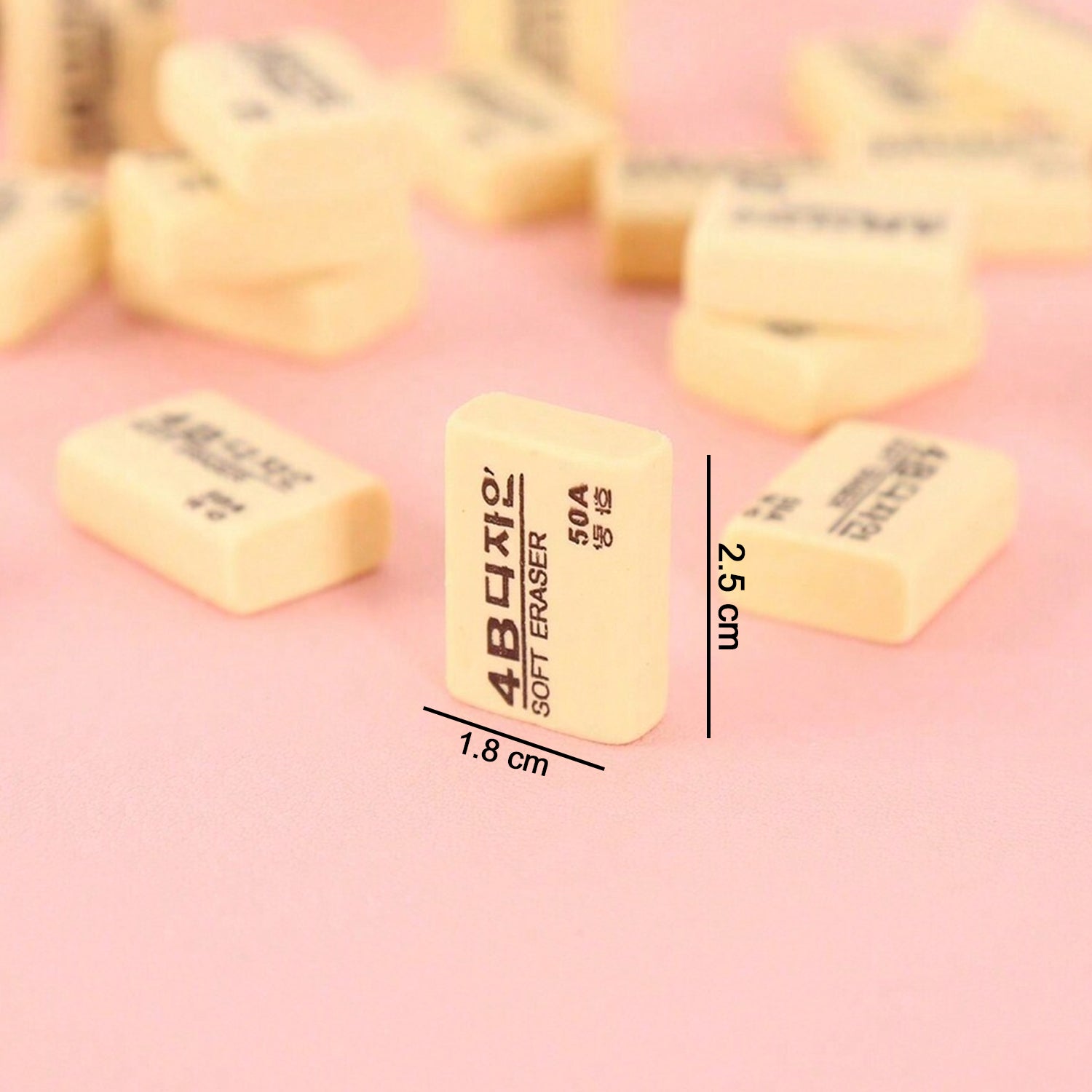 The complete 30-pack of yellow 4B erasers, perfect for bulk stationery needs.