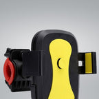 Ergonomic design of the handlebar phone holder for easy access.