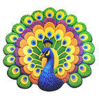 Decorative peacock anti-slip floor mat placed in modern room setting
