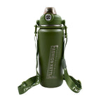 Angled view of the large 1.5L stainless steel insulated water bottle from Own Hydrate.