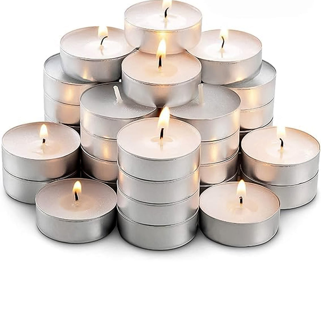Scented smokeless tealight candles creating a serene ambiance.