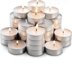 Scented smokeless tealight candles creating a serene ambiance.
