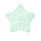 Reusable silicone star sink filter and hair trap in mint green color