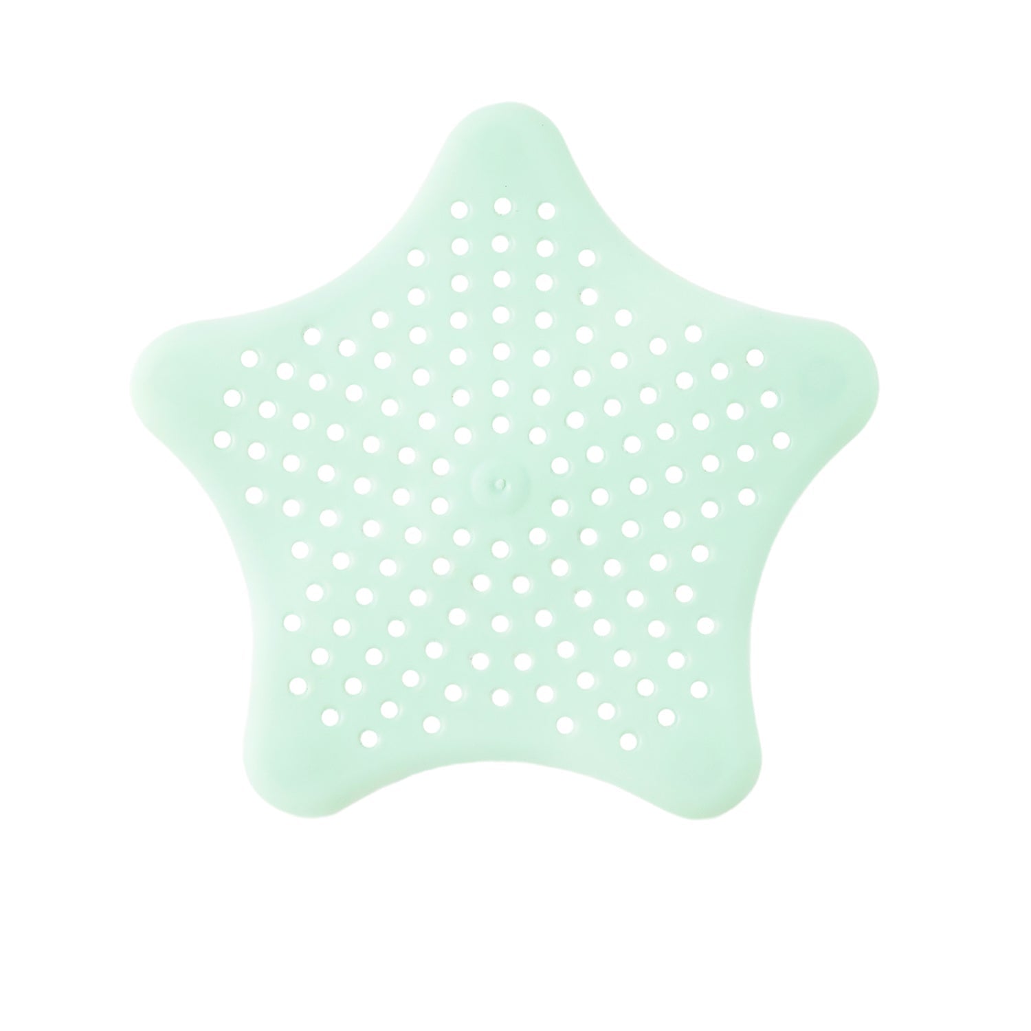 Reusable silicone star sink filter and hair trap in mint green color