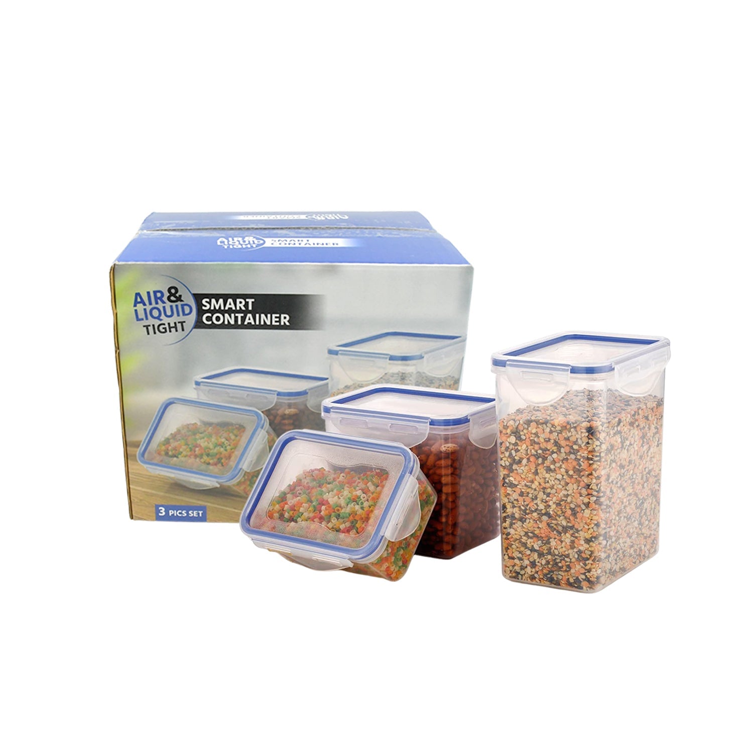 Organivo transparent food storage containers with secure, easy-to-open lids.