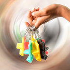 Dual ease mobile key stand showing key ring and phone support