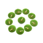 A pack of 10 unscented smokeless candles, ready for festive use.