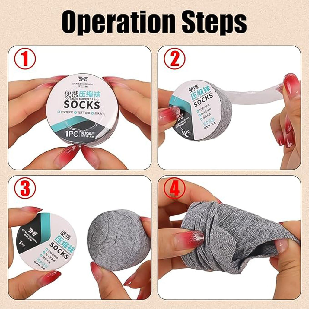 Multiple pairs of single-use socks bundled together for convenience.