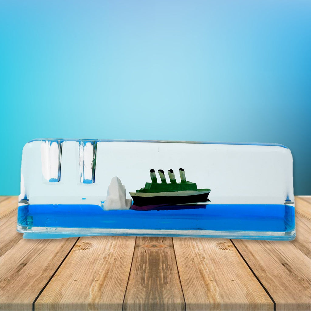Floating Cruiser Ship Decor displayed on a car dashboard.