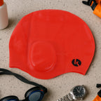 Close-up of flexible silicone material on swimming cap