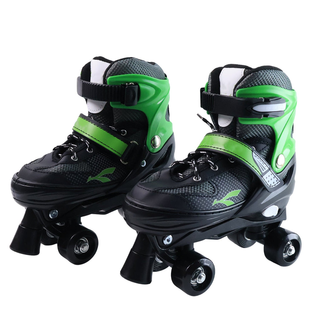Adjustable quad skating shoes for kids with durable frame