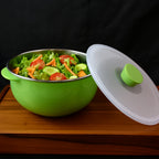 2200ml microwave-safe plastic serving bowl with lid on white background