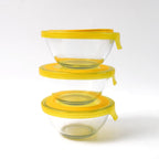 3-piece glass bowl set with lids offering versatile kitchen storage solutions