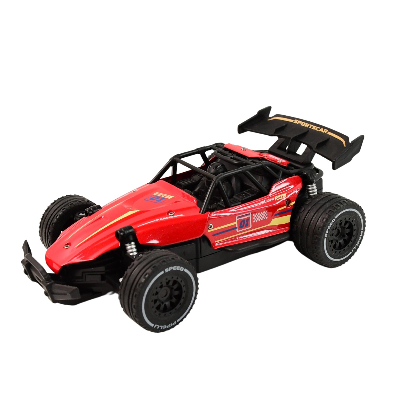 Robo Rush red remote racing toy with durable build and off-road tires