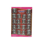 A stack of 18 self-adhesive stainless steel wall hooks.