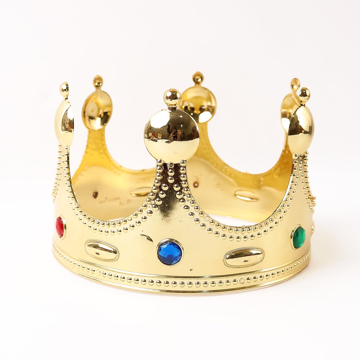 Classic royal gold crown decorated with colored gems