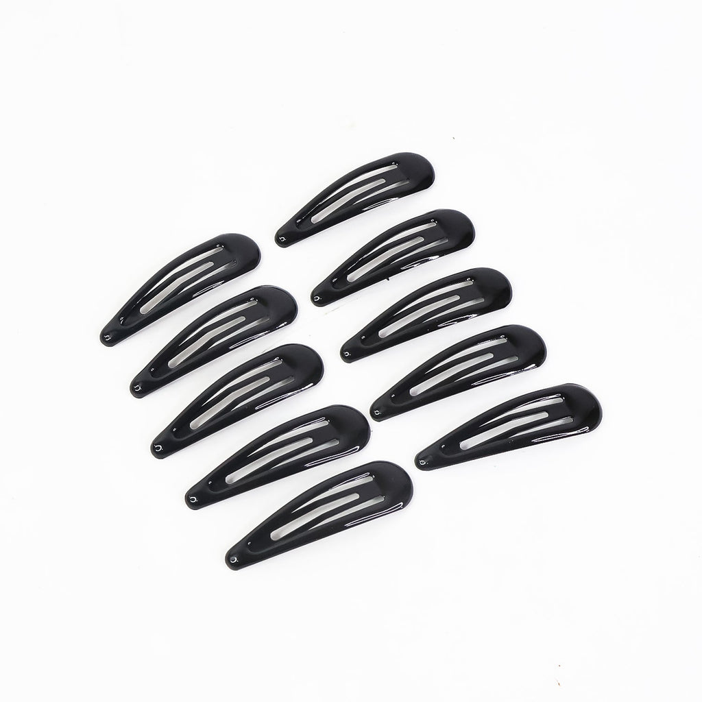 Set of 10 metal hair clips with secure snap-lock design