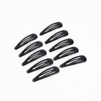 Set of 10 metal hair clips with secure snap-lock design