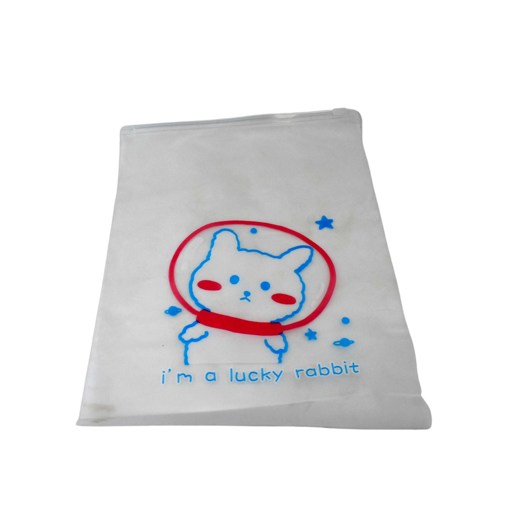 Reusable zip pouch displayed open to show interior space for essentials.
