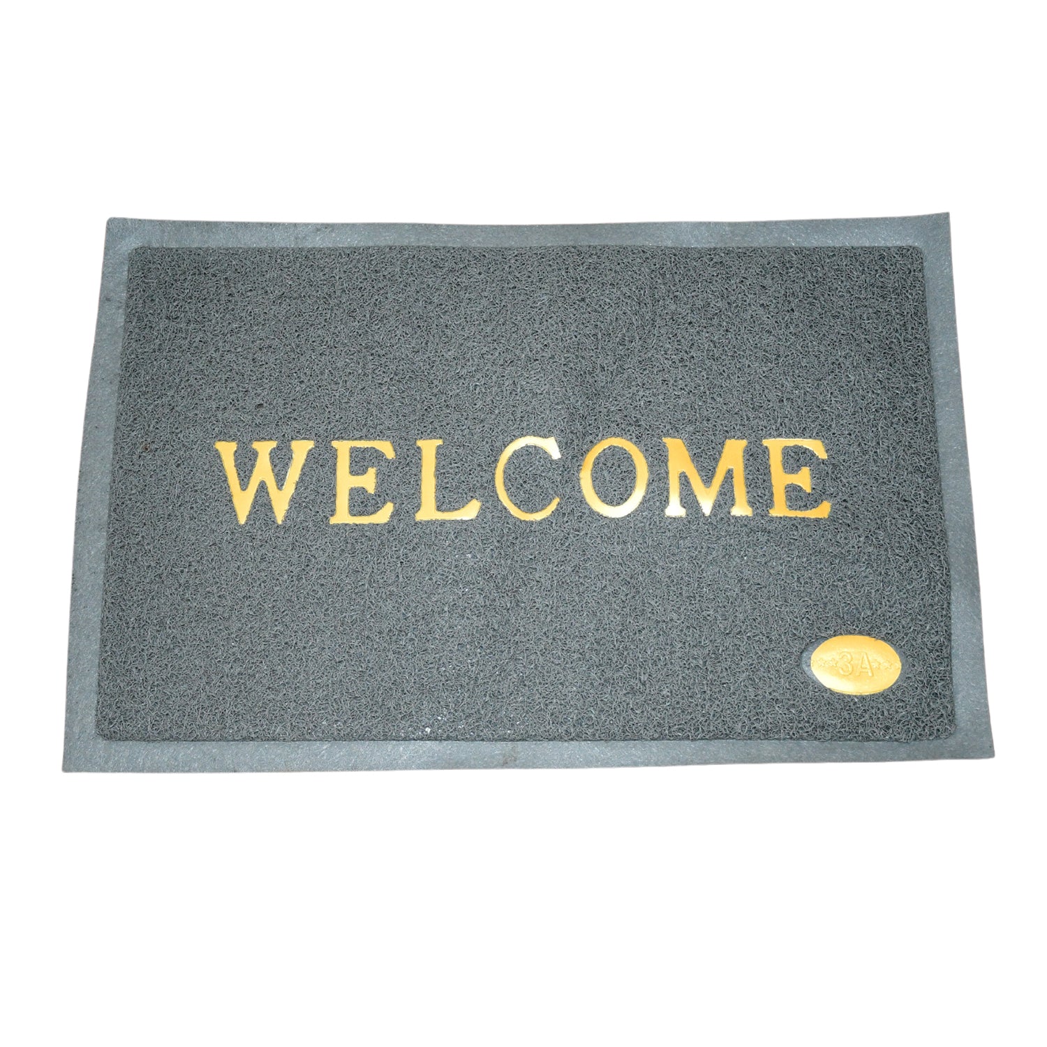 Detail view of the durable, anti-slip backing of the Welcome Door Mat, ensuring safety.