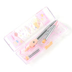 Colored case with geometry compass kit including leads and pencil