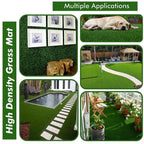 Top-down view of the 58x38cm artificial turf, highlighting its realistic texture for any space.