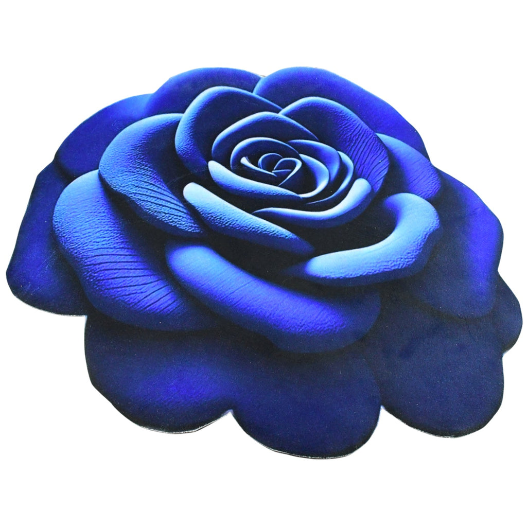 Floral contour of luxury rose shaped floor mat with plush velvet fabric