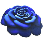 Floral contour of luxury rose shaped floor mat with plush velvet fabric