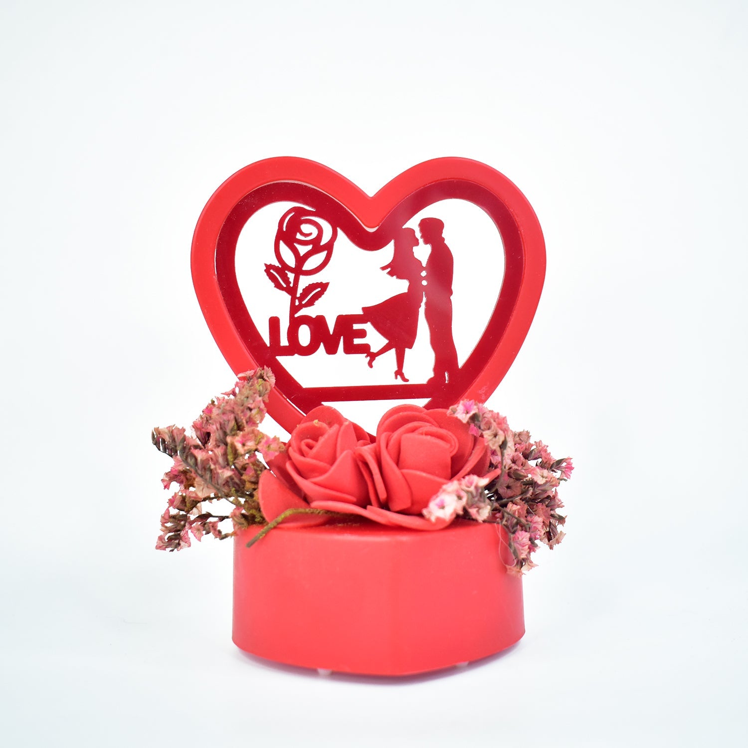 Romantic couple heart-shaped decorative showpiece for gifting
