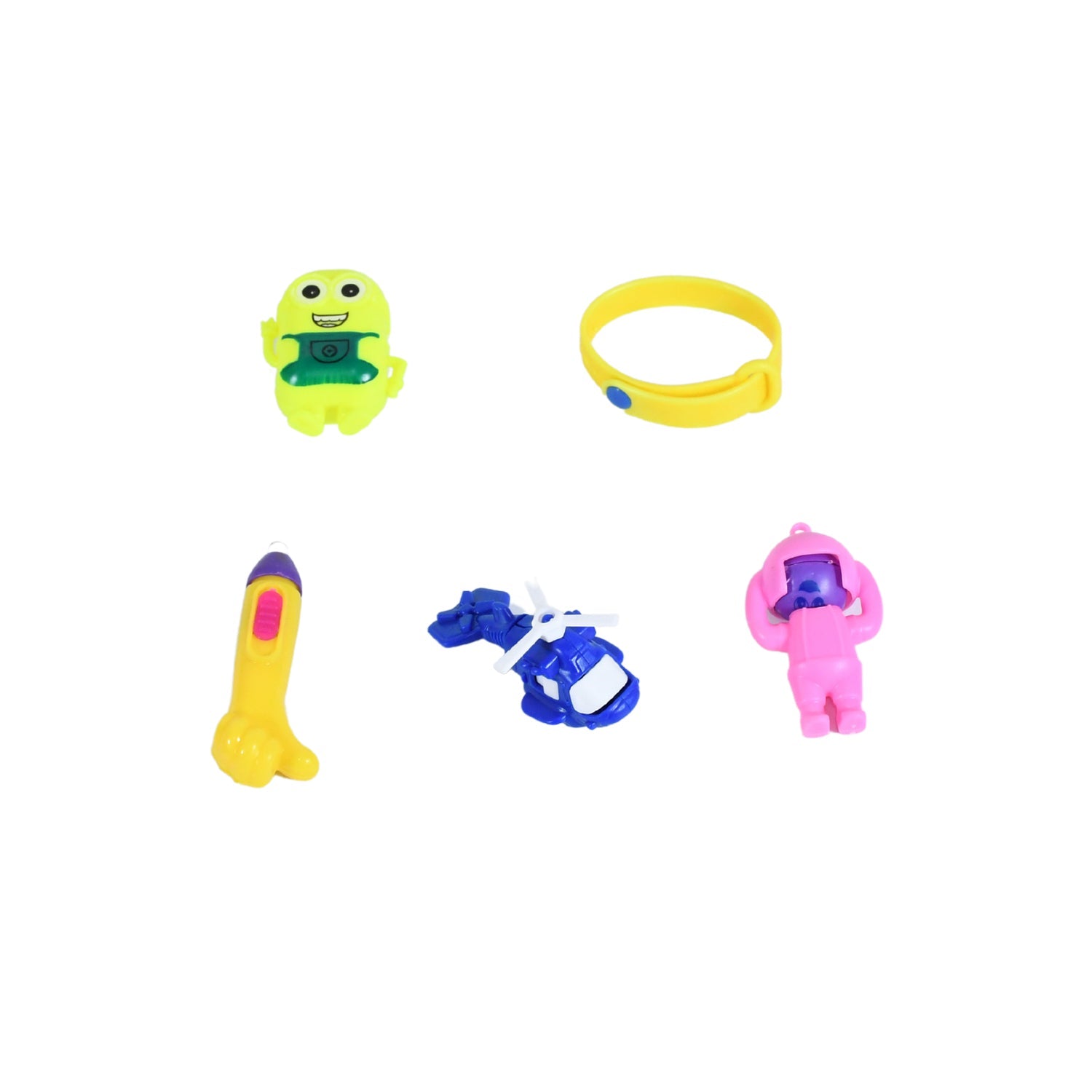 The five diverse toys from the Kids Toy Combo laid out, featuring vibrant colours.