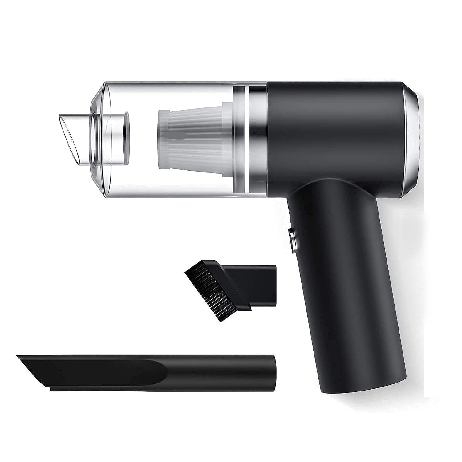 Diagram illustrating the strong 120W suction power of the portable vacuum.