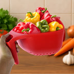 Durable plastic strainer bowl ideal for rinsing fruits and vegetables