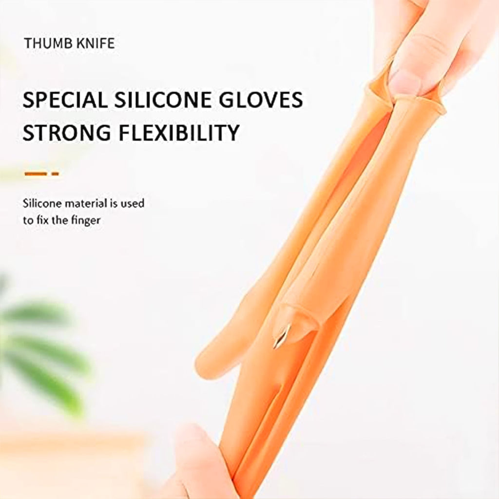 Flexible silicone Right-Handed Thumb Cutter Glove showcasing its protective thumb design.