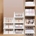 A 4-layer foldable stackable storage cart in a modern kitchen setting.