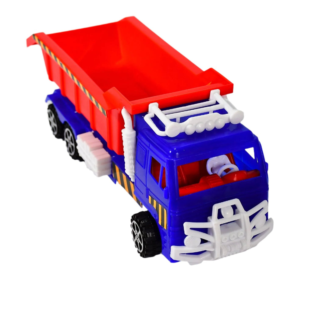 Close-up of the robust wheels of the battery-free Friction Power Truck Toy.