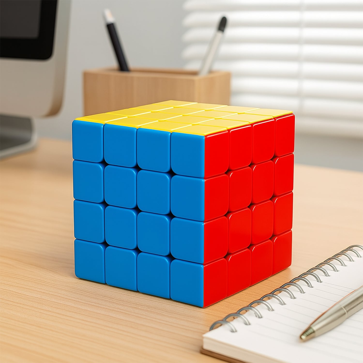 Advanced 4x4 Magic Cube puzzle with stickerless smooth surface