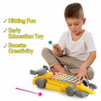 Top-down view of the Kids Musical Car Xylophone, showing its colorful, tuned bars and car design.