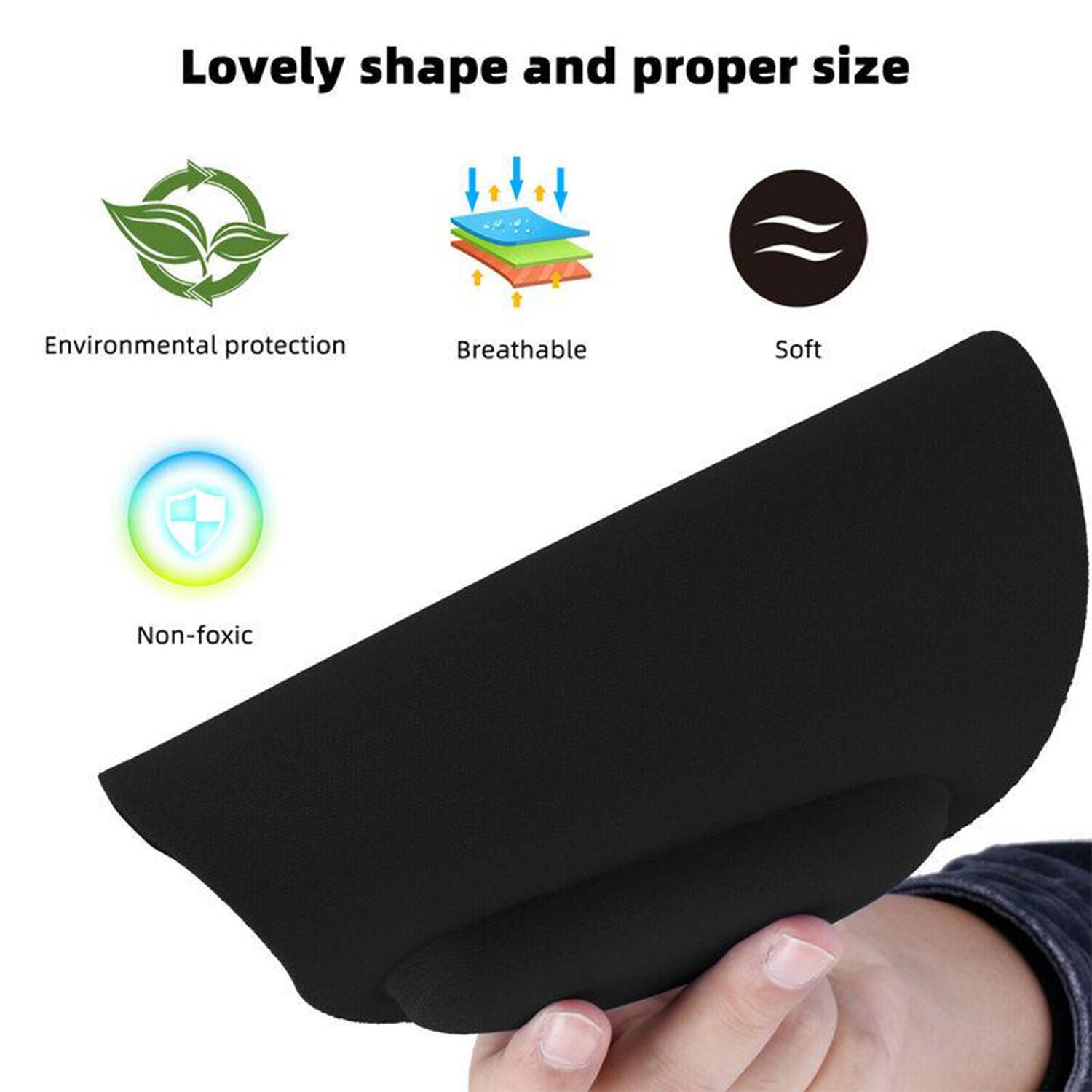 Close-up of the wrist support on an ergonomic mouse pad
