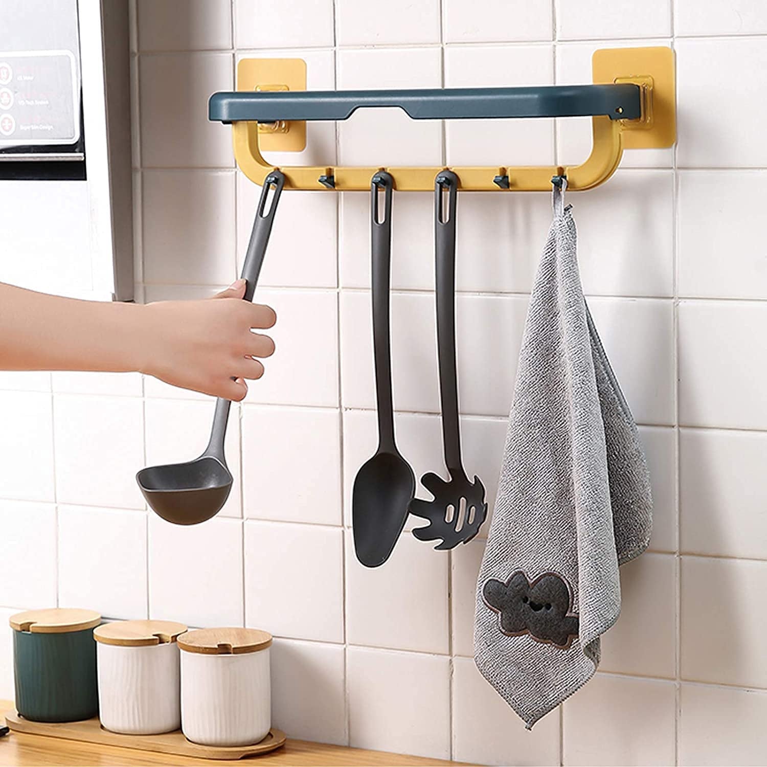 Organized bathroom space featuring the efficient Siplix Wall Mounted Towel Holder.