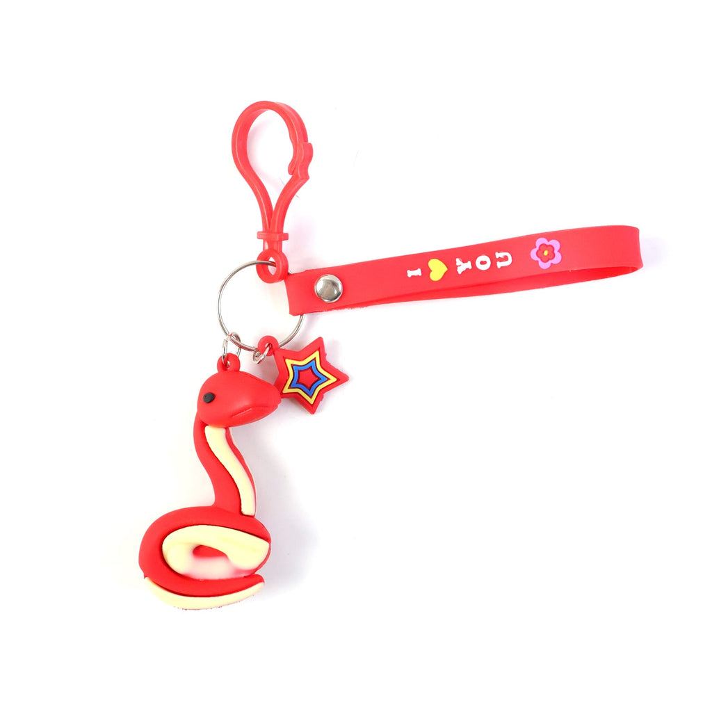 Colorful snake strap keychain ideal for kids and students