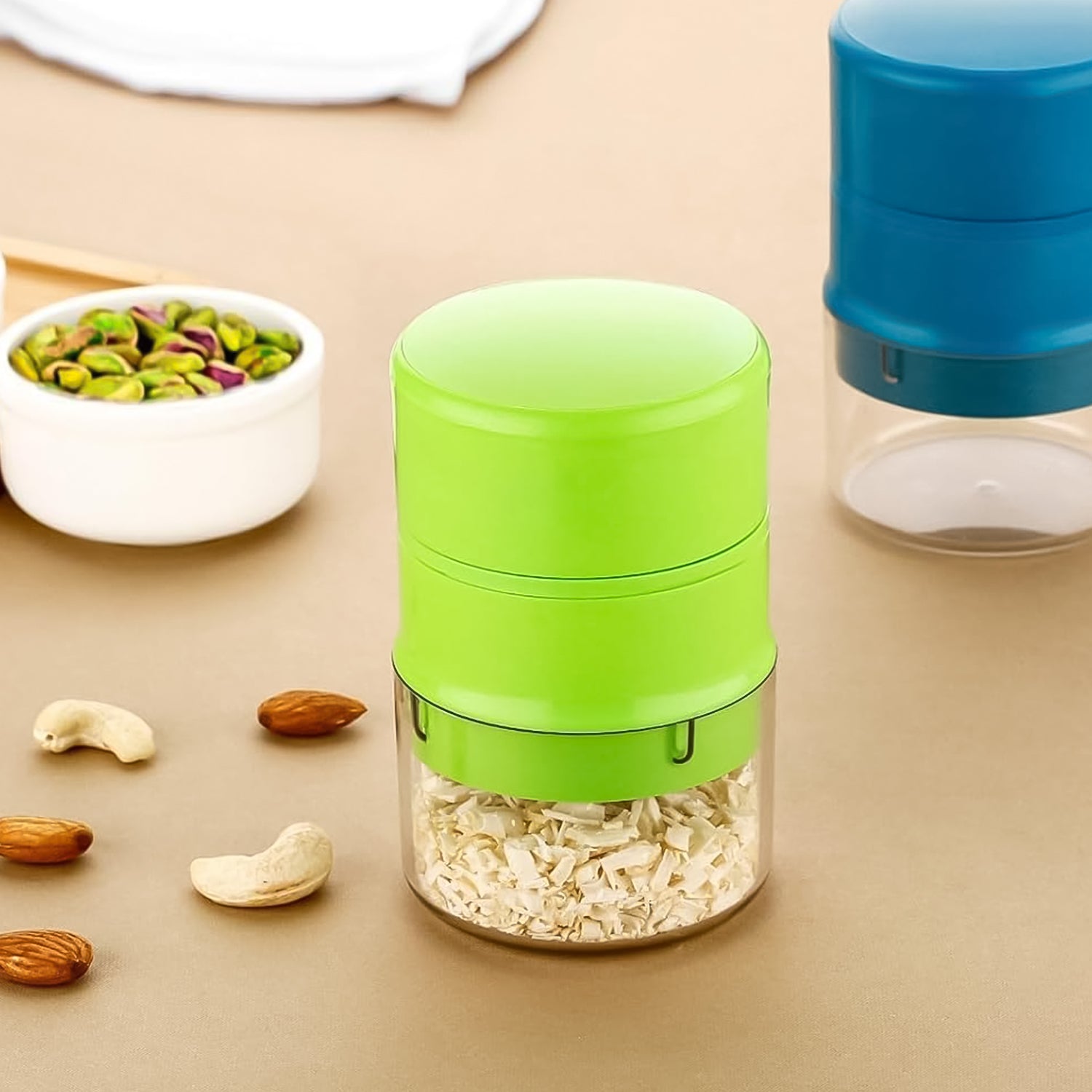 Compact Konvex dry fruit and vegetable slicer on a kitchen counter.