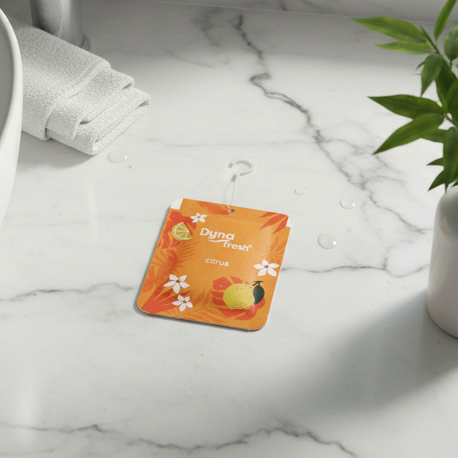 Hanging toilet citrus air freshener for small spaces
