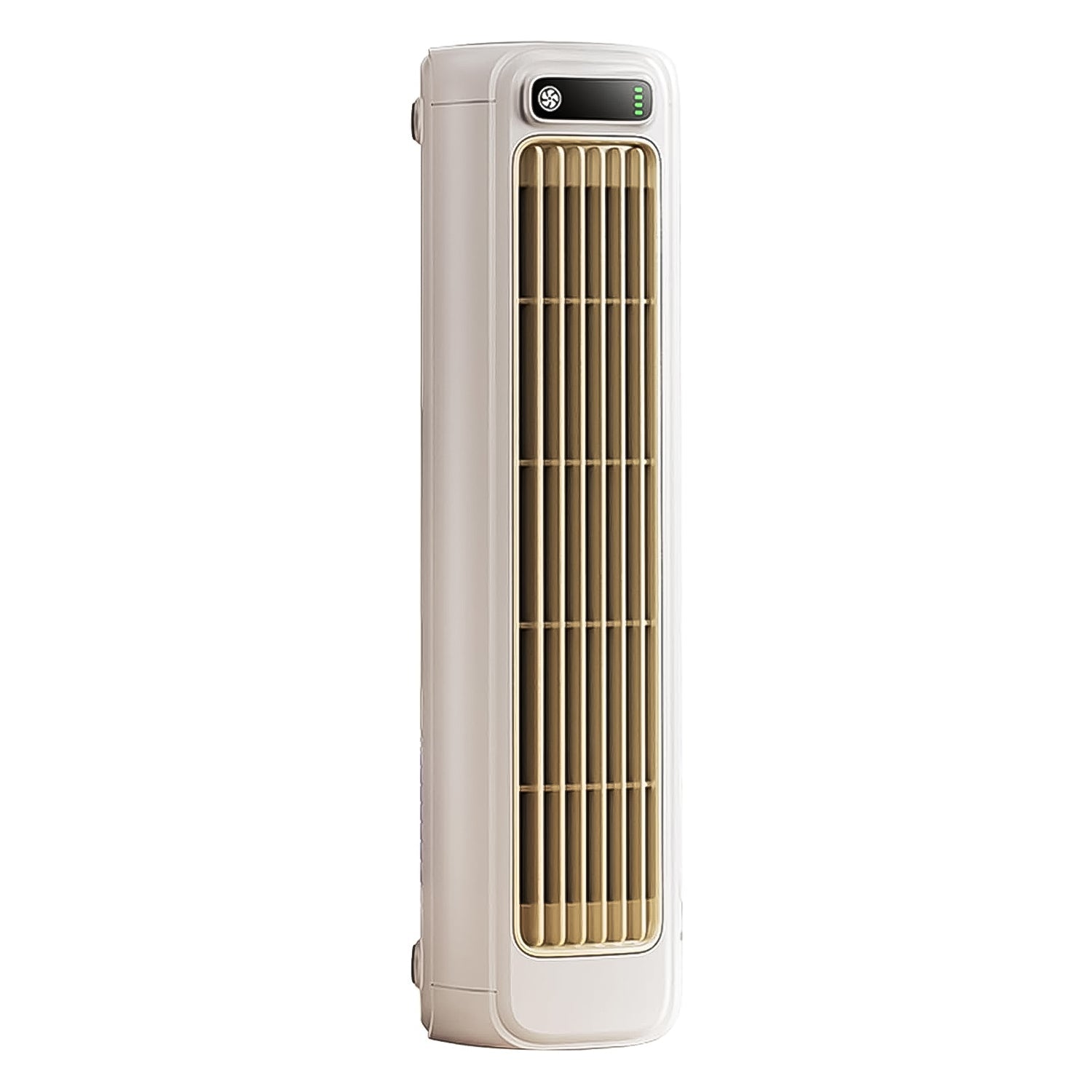 Rear view of portable air conditioning cooling fan with ventilation slots