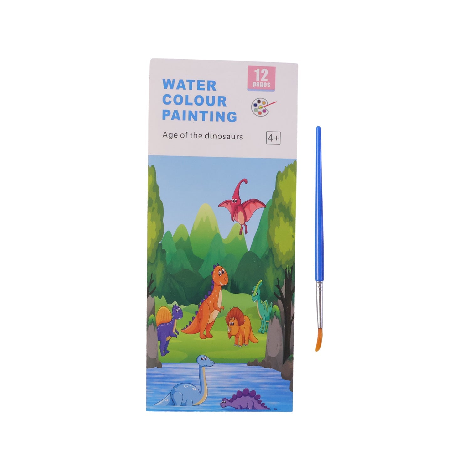 Child-friendly watercolour painting kit with book and brush
