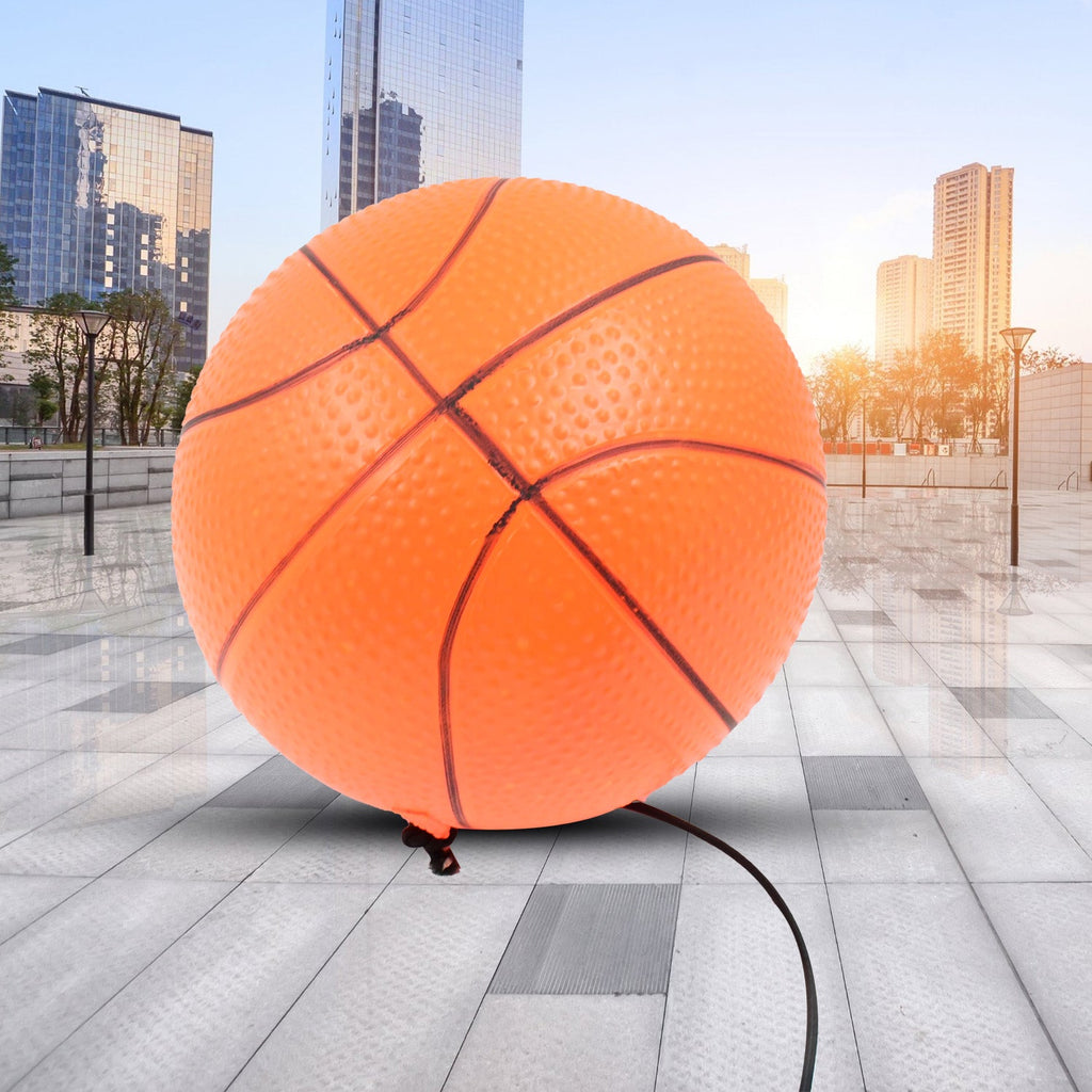 Football Rebounder with its attached string, showing the ball and adjustable cord for training.