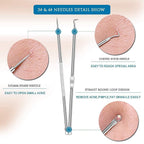 Durable stainless steel body of blackhead remover tool with electroplated needle tips