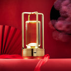 Crystal Table Lamp displaying its soothing warm yellow 3-color light mode.